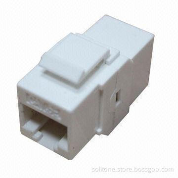 Cat5e UTP Keystone Jack (180 Degrees), Accept 22 to 26AWG Solid, PC/ABS Housing
